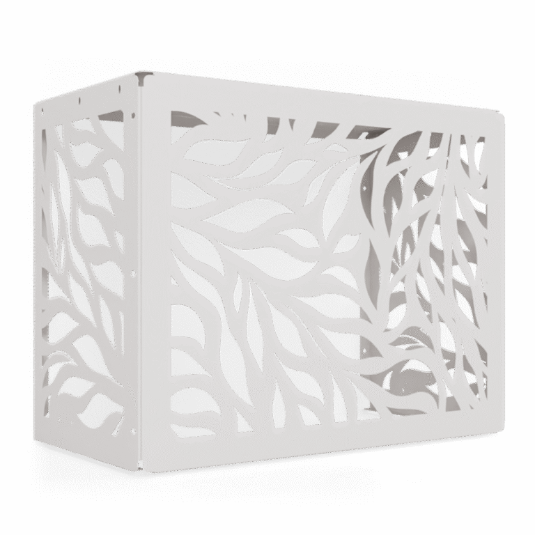 Biała skrzynka z liściastym wzorem