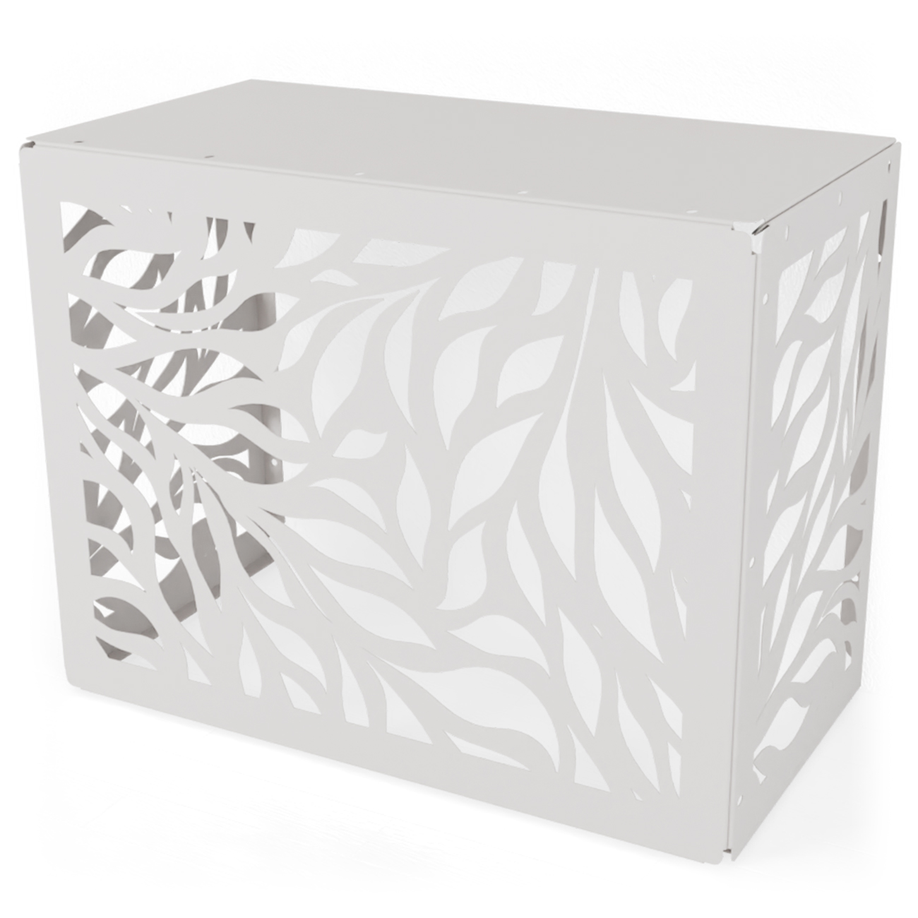 Biały mebel z liściastym wzorem