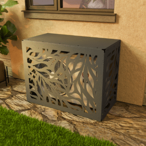 Osłona klimatyzatora LIŚCIE maskownica 85×66×44 cm panel maskujący antracytowa OK003 - obrazek 2