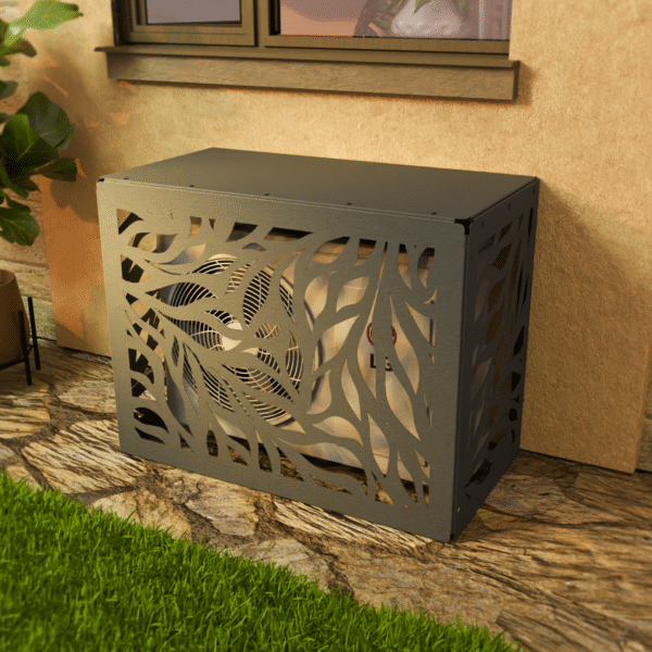 Osłona klimatyzatora LIŚCIE maskownica 85×66×44 cm panel maskujący antracytowa OK003