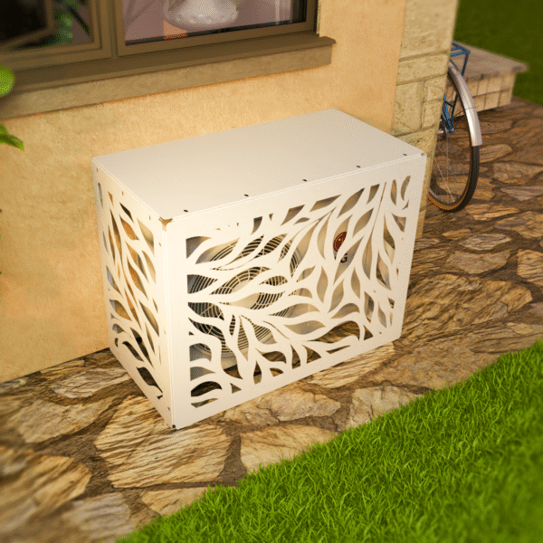 Osłona klimatyzatora LIŚCIE maskownica 85×66×44 cm panel maskujący Biała OK004